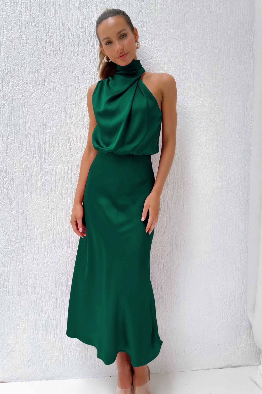 Theresa - Langes Kleid mit Halterneck