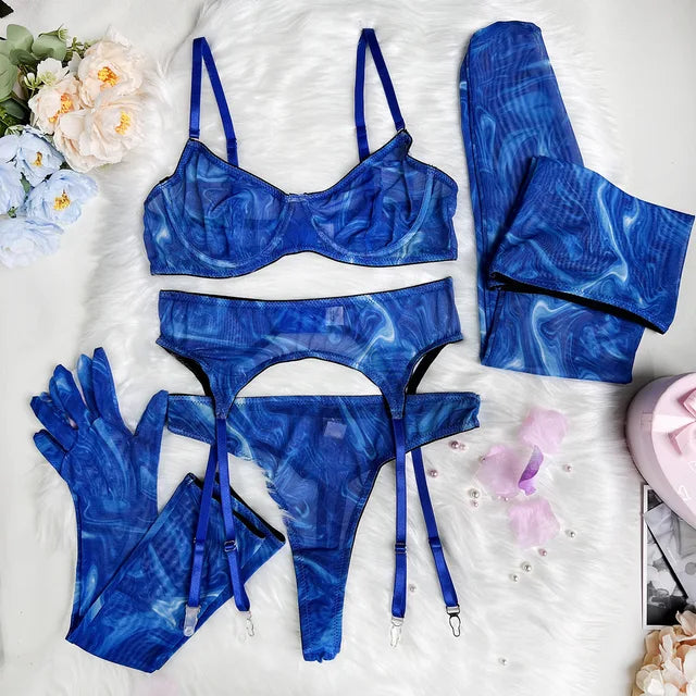 Serena | 5-Piece Tie Dye Lingerie Set