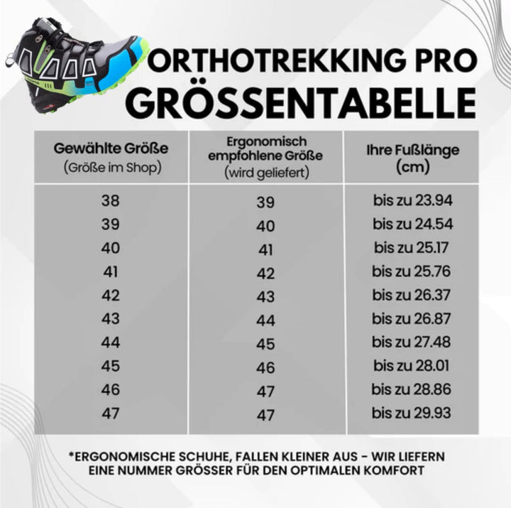 OrthoTrekking Pro - Ergonomische schmerzlindernde Trekking u.-Wanderschuhe