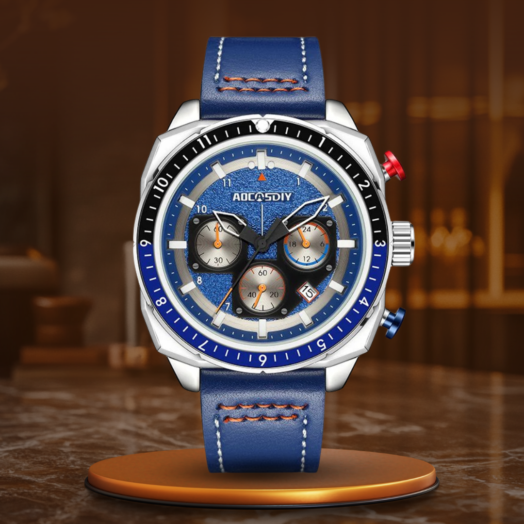 Wasserdichte Luxus-Sport-Quarzuhr mit Chronograph