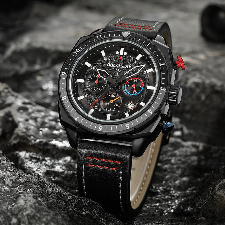 Wasserdichte Luxus-Sport-Quarzuhr mit Chronograph