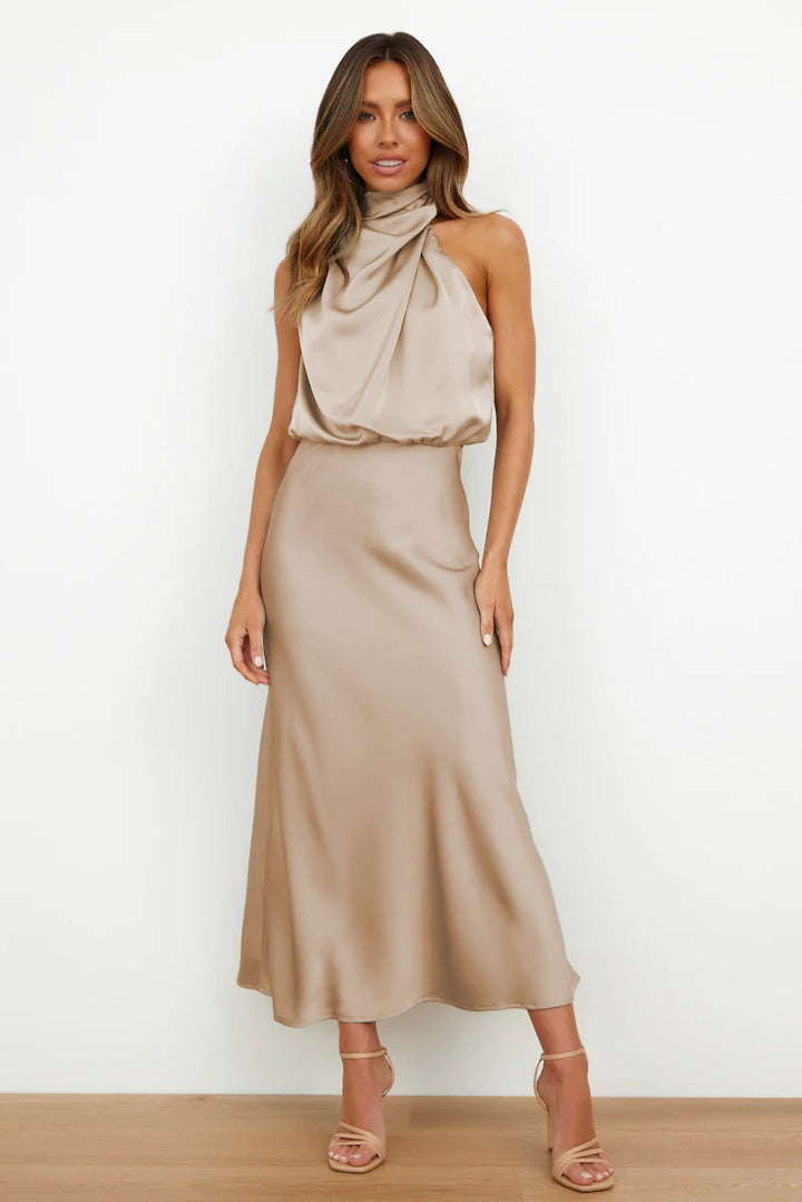 Theresa - Langes Kleid mit Halterneck