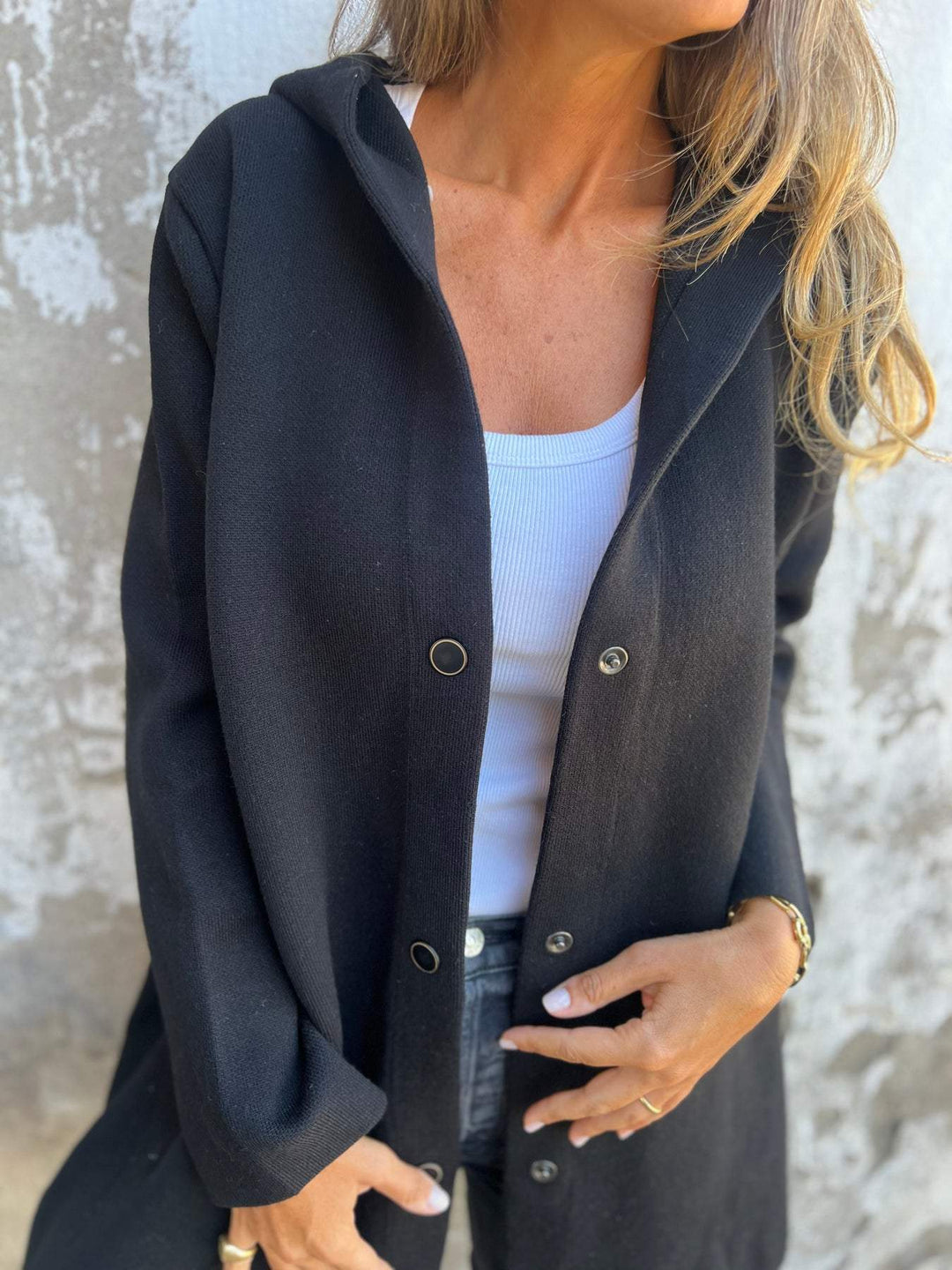 Lisabeth | Lässiger einreihiger Blazer mit Kapuze